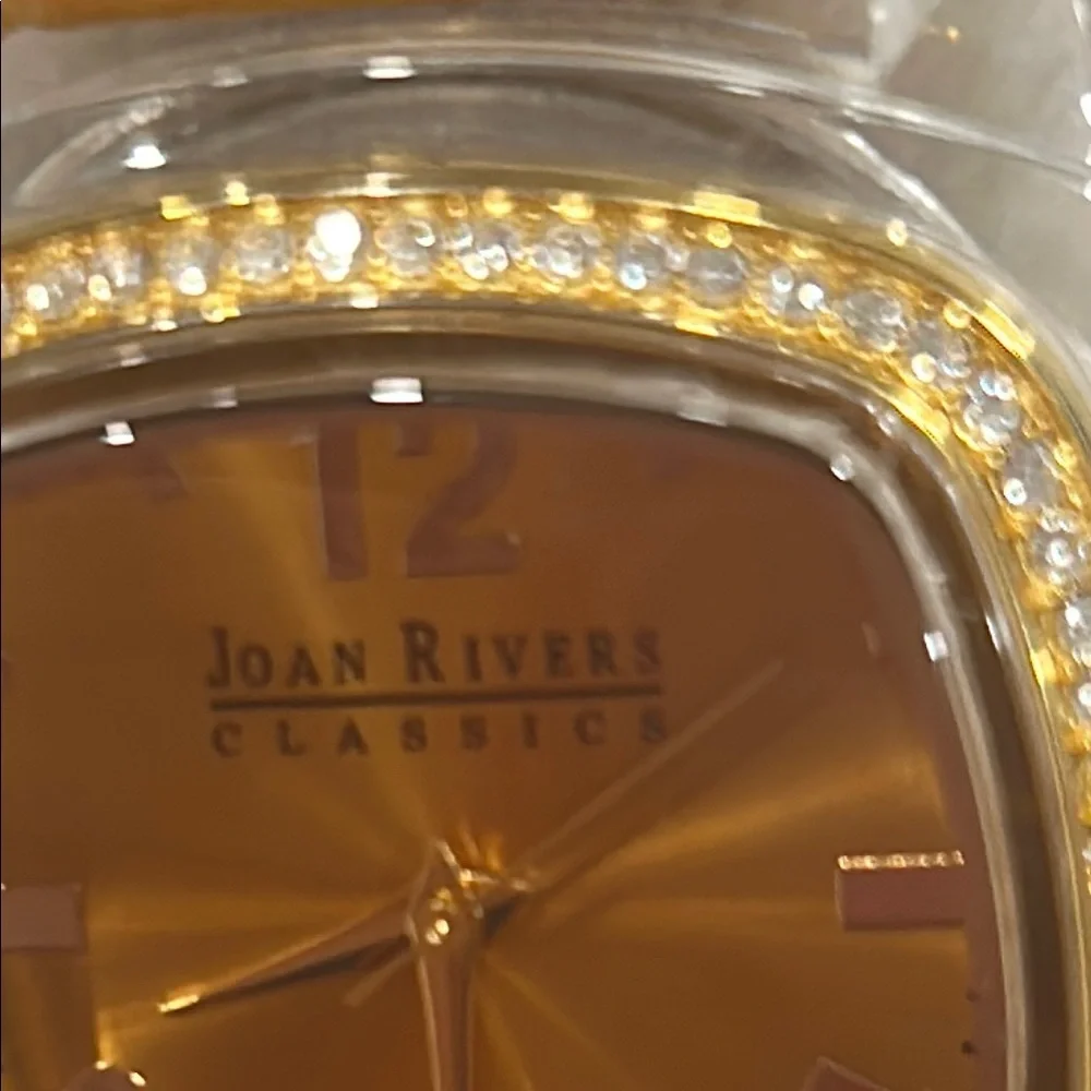 Vintage Joan Rivers Gold Quartz Watch With Leather Band